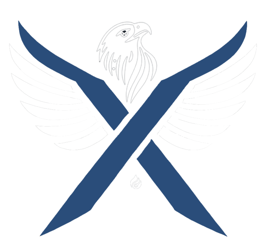 Xpius Logo with Eagle and Vision X Symbol